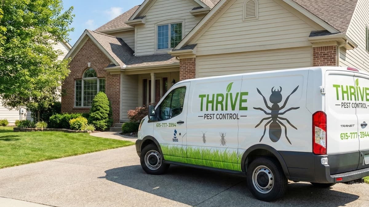 Pest control technician with equipment
